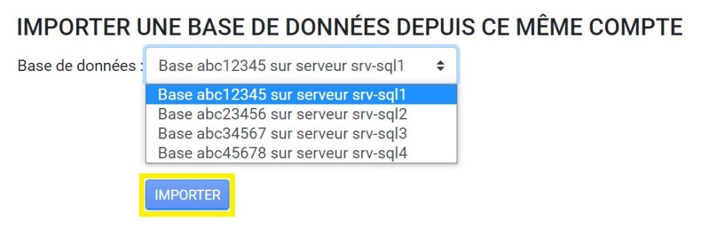 Importer ma base de données MySQL