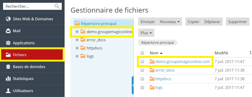 Gestion des fichiers