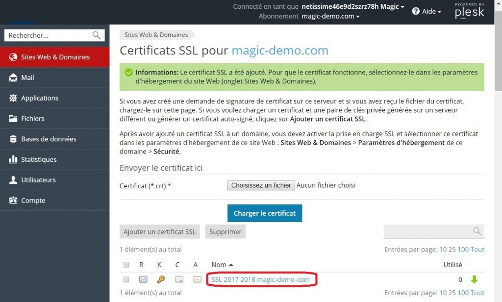 SSL : Installation Certificat - Assistance Nuxit