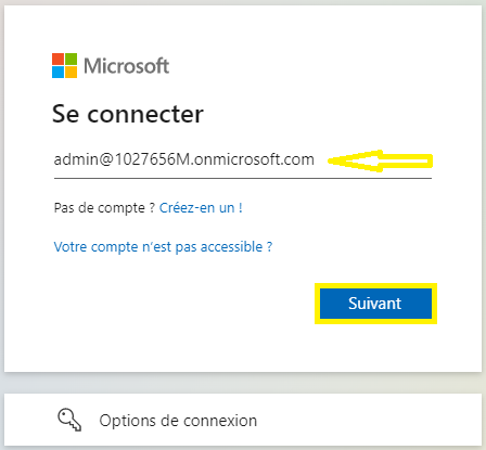 Connexion à l'espace admin Microsoft 365