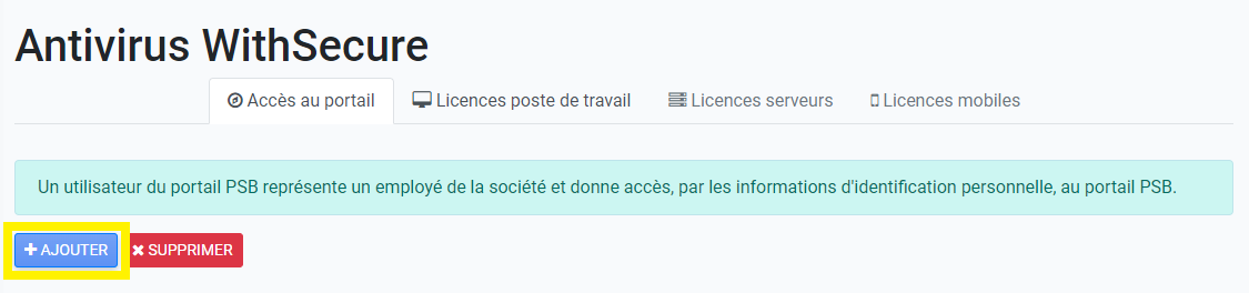 Ajouter un compte WithSecure